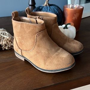 Brown Suede-Like Toddler Booties